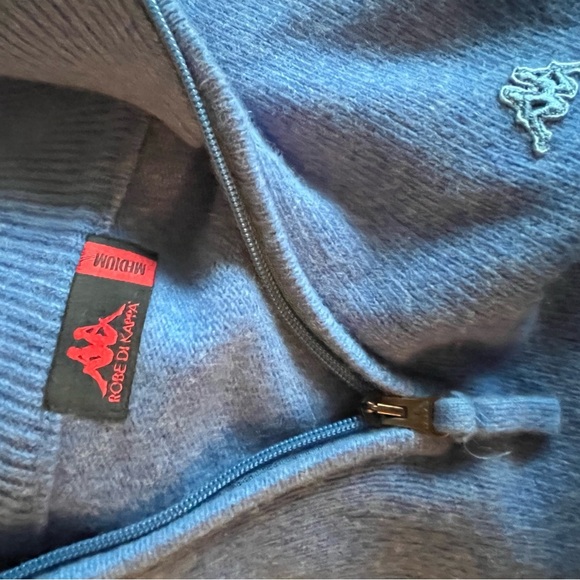 Lambswool Robe Di Kappa cornflower Blue Sweater stunning m quarter zip knit - Picture 5 of 5